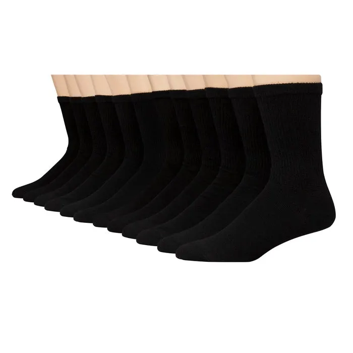 12-Pack Double Tough Men's Crew Socks 121522