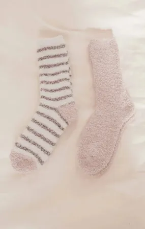 2-Pack Stripe Plush Socks