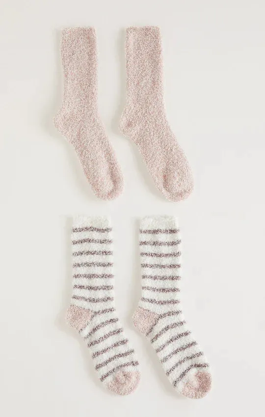 2-Pack Stripe Plush Socks