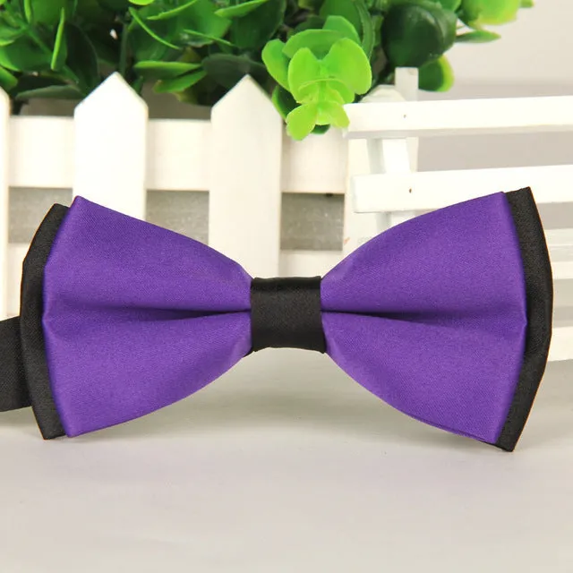 2015 Men's bowtie accesorios patchwor solid color bowknots bowties 12cm * 6cm butterfly bow tie gravatas borboleta lot Wholesale