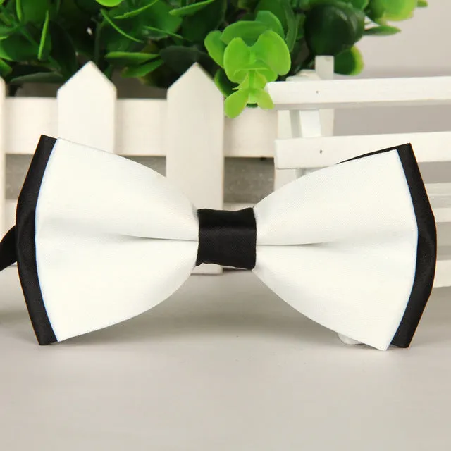 2015 Men's bowtie accesorios patchwor solid color bowknots bowties 12cm * 6cm butterfly bow tie gravatas borboleta lot Wholesale