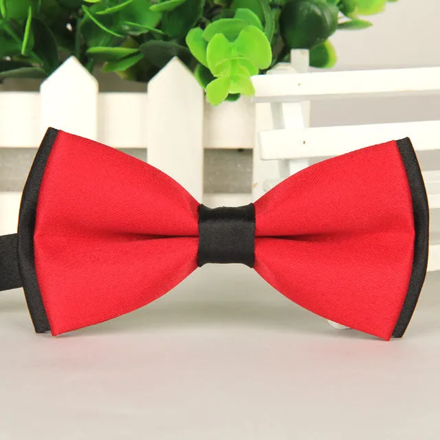 2015 Men's bowtie accesorios patchwor solid color bowknots bowties 12cm * 6cm butterfly bow tie gravatas borboleta lot Wholesale