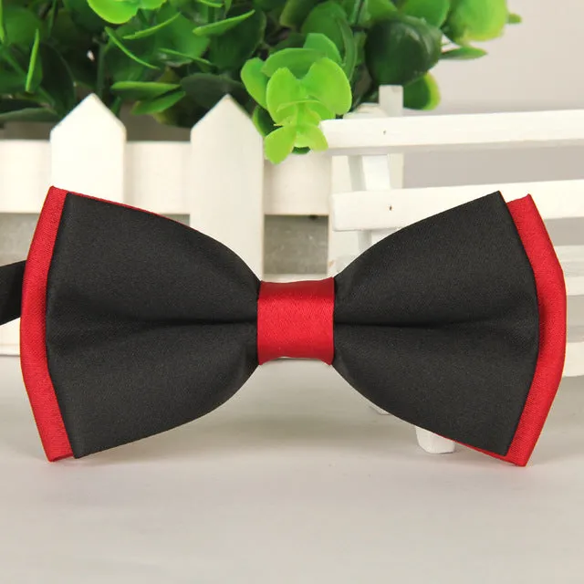 2015 Men's bowtie accesorios patchwor solid color bowknots bowties 12cm * 6cm butterfly bow tie gravatas borboleta lot Wholesale