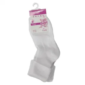 3 Pack Girls Cotton Turn Up Socks-Cottonique