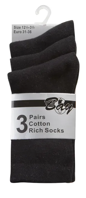 3 Pairs Plain Socks (42B102)