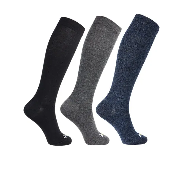 80% Rich Merino Wool Everyday Compression Socks (15-20mmHg) - Solids - 3 Pack