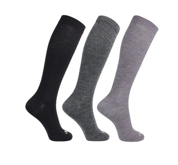 80% Rich Merino Wool Everyday Compression Socks (15-20mmHg) - Solids - 3 Pack