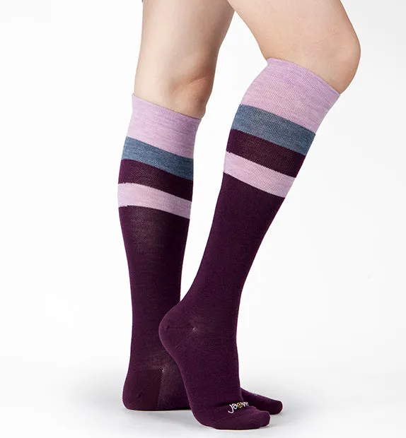 80% Rich Merino Wool Everyday Compression Socks (15-20mmHg) - Stripes