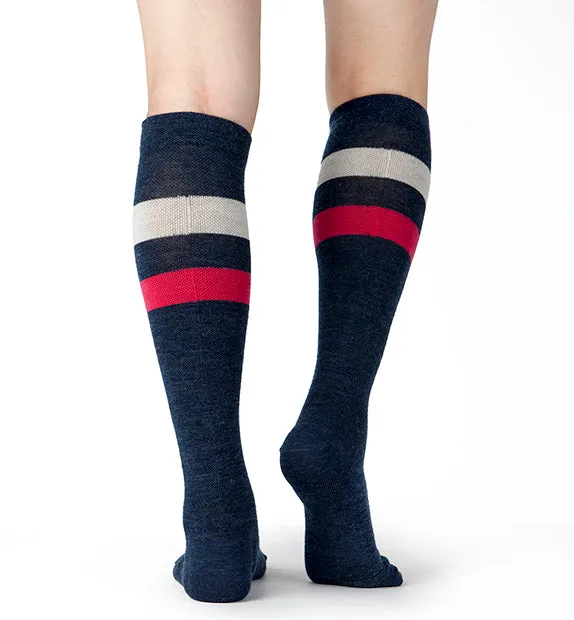 80% Rich Merino Wool Everyday Compression Socks (15-20mmHg) - Stripes