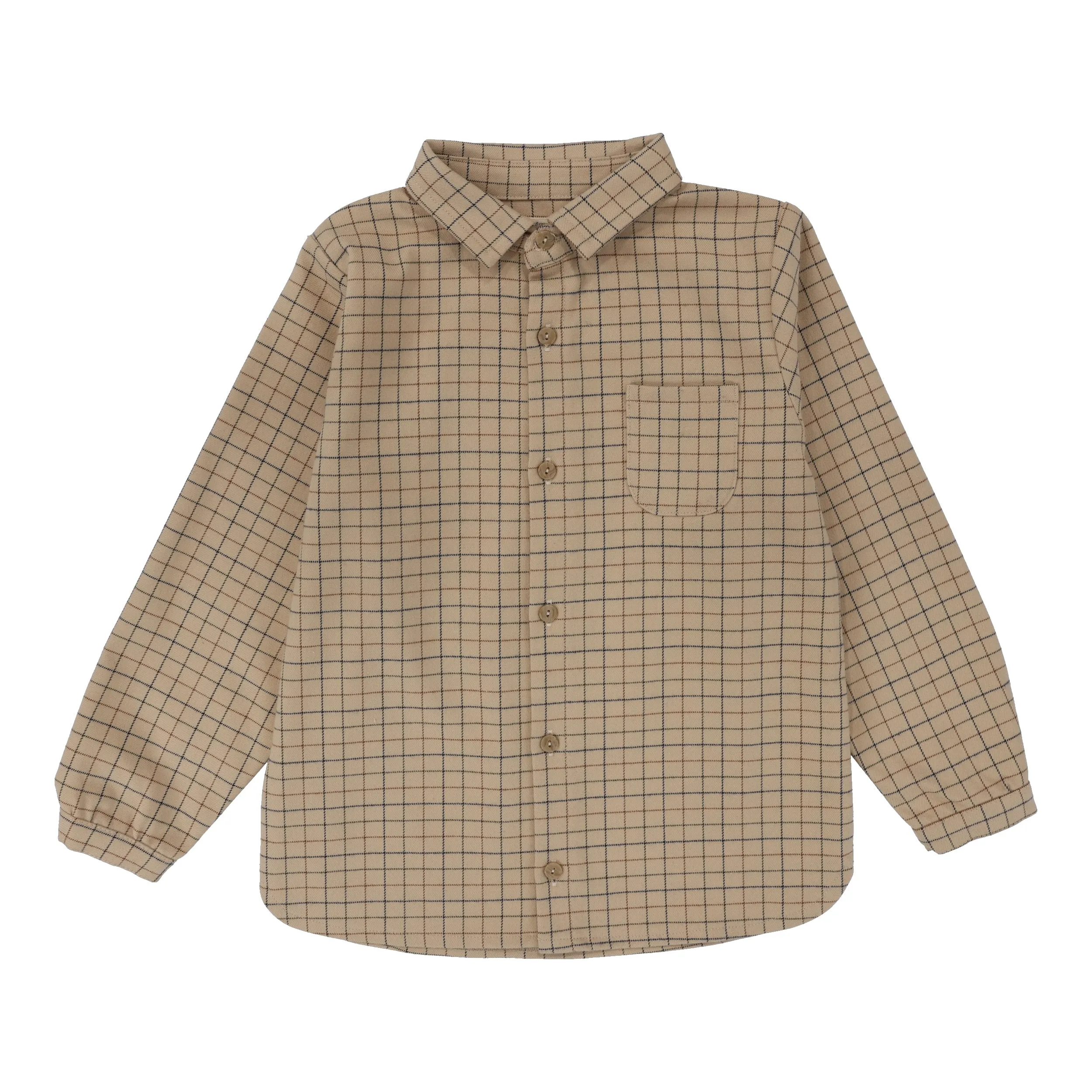 ANALOGIE BEIGE CHECKED COLLAR SHIRT