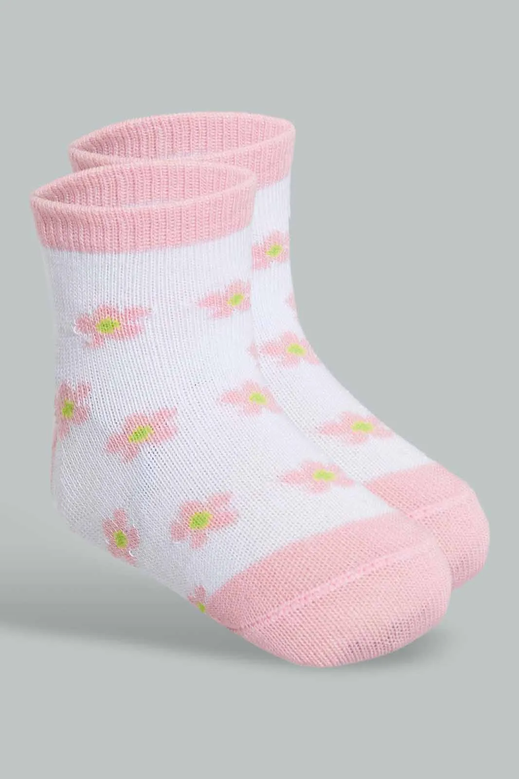 Assorted Floral Ankle Socks For Baby Girls (Pack of 4)