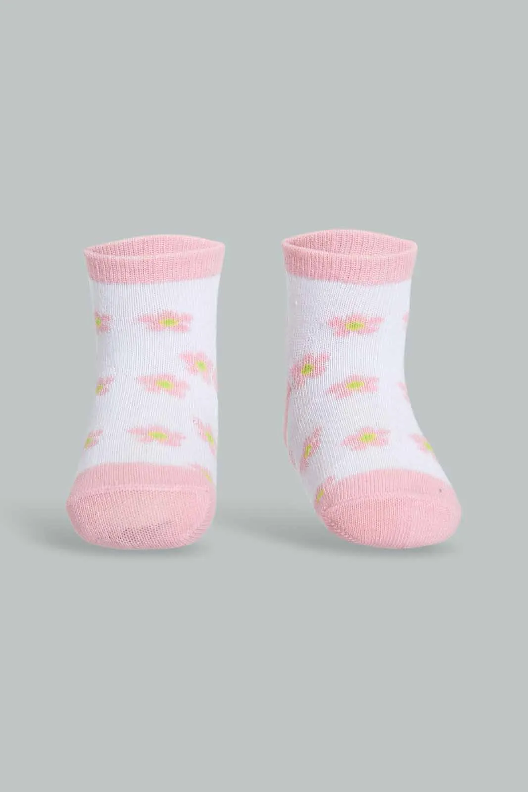 Assorted Floral Ankle Socks For Baby Girls (Pack of 4)