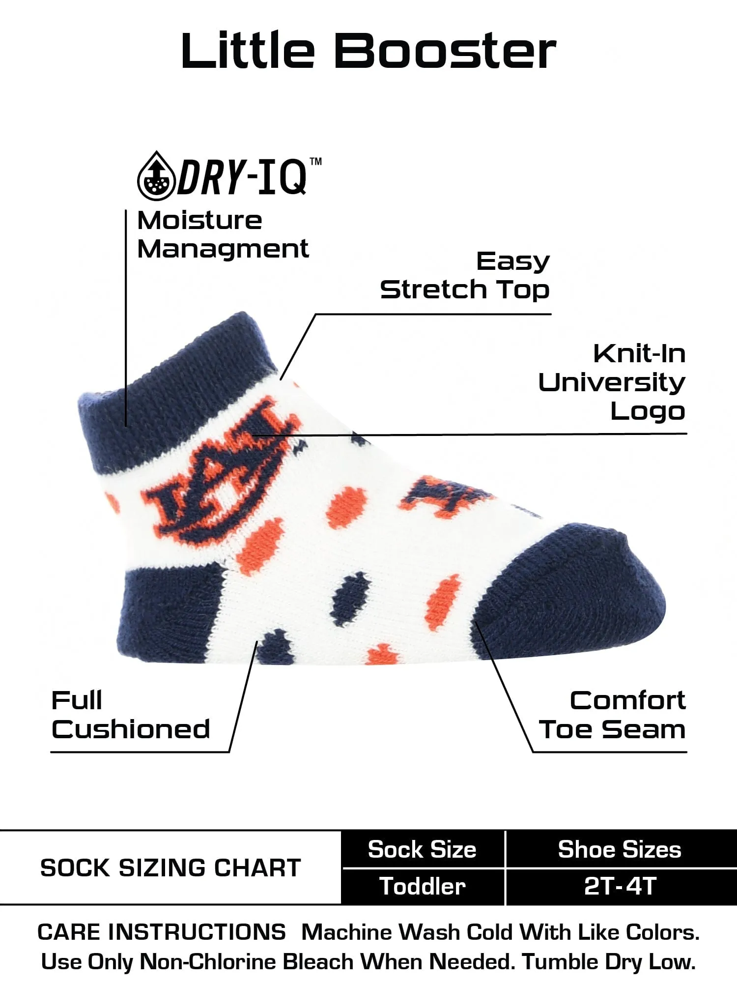 Auburn Tigers Toddler Socks Low Cut Little Fan