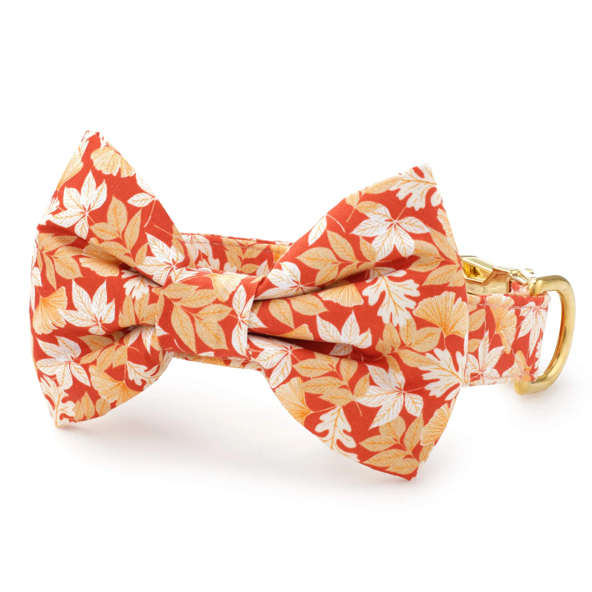 Autumn Leaves Rust Bow Tie Collar