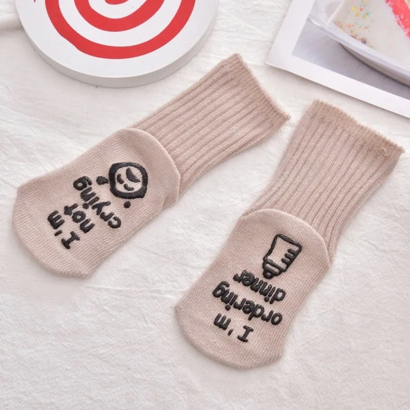 Baby Anti-Slip Funny Quote Socks