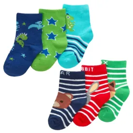 BABY BOYS 3 PACK COTTON RICH DESIGN ANKLE SOCKS (0-0, 0-2.5, 3-5.5) 44B973