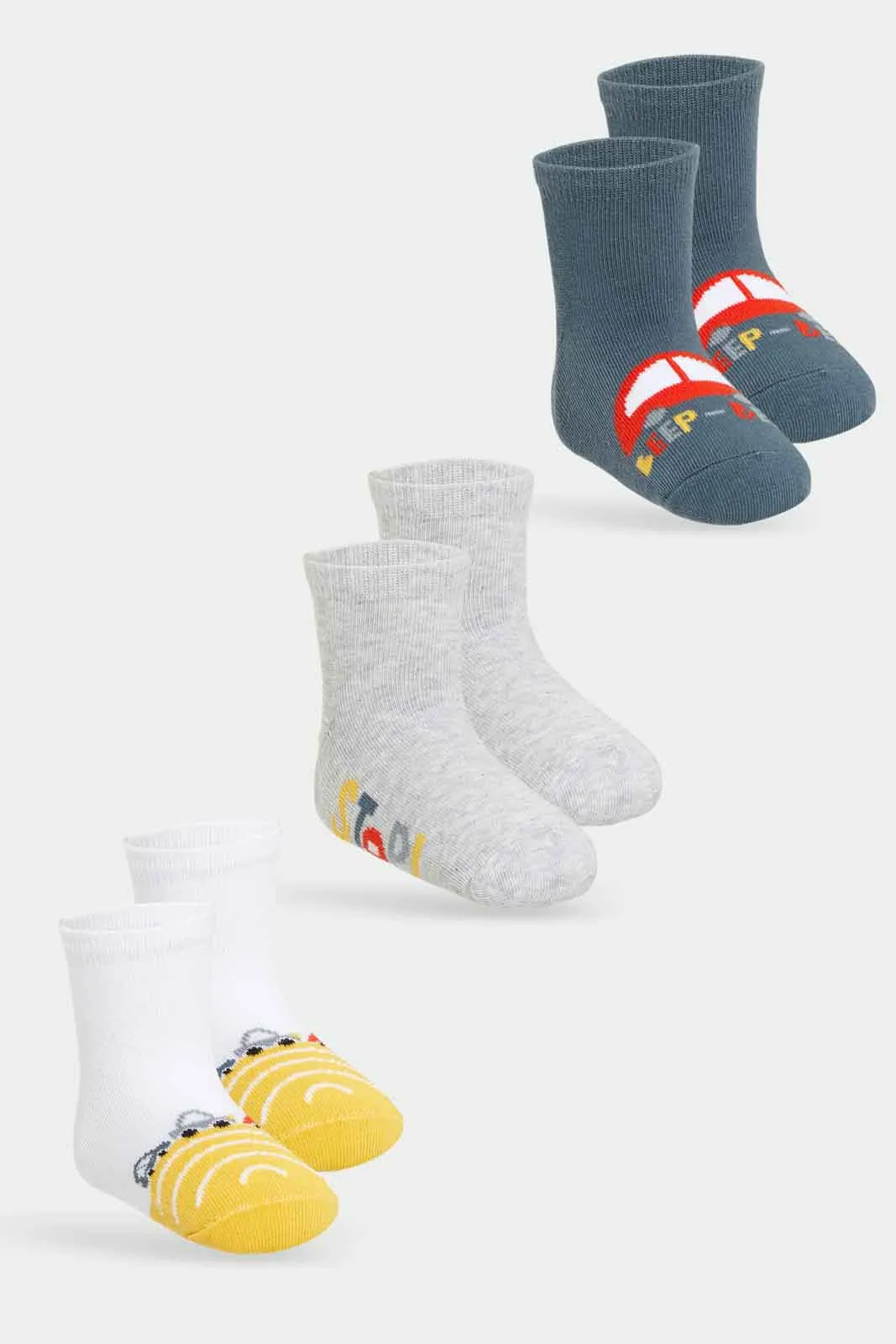 Baby Boys Ankle Socks Set (Pack Of 3)