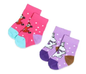 Baby Double Pack Moomintroll and Little My Socks