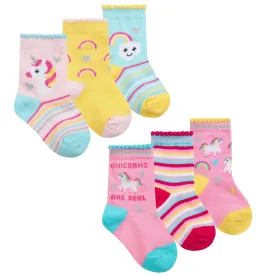 BABY GIRLS 3 PACK COTTON RICH DESIGN ANKLE SOCKS (0-0) 44B920