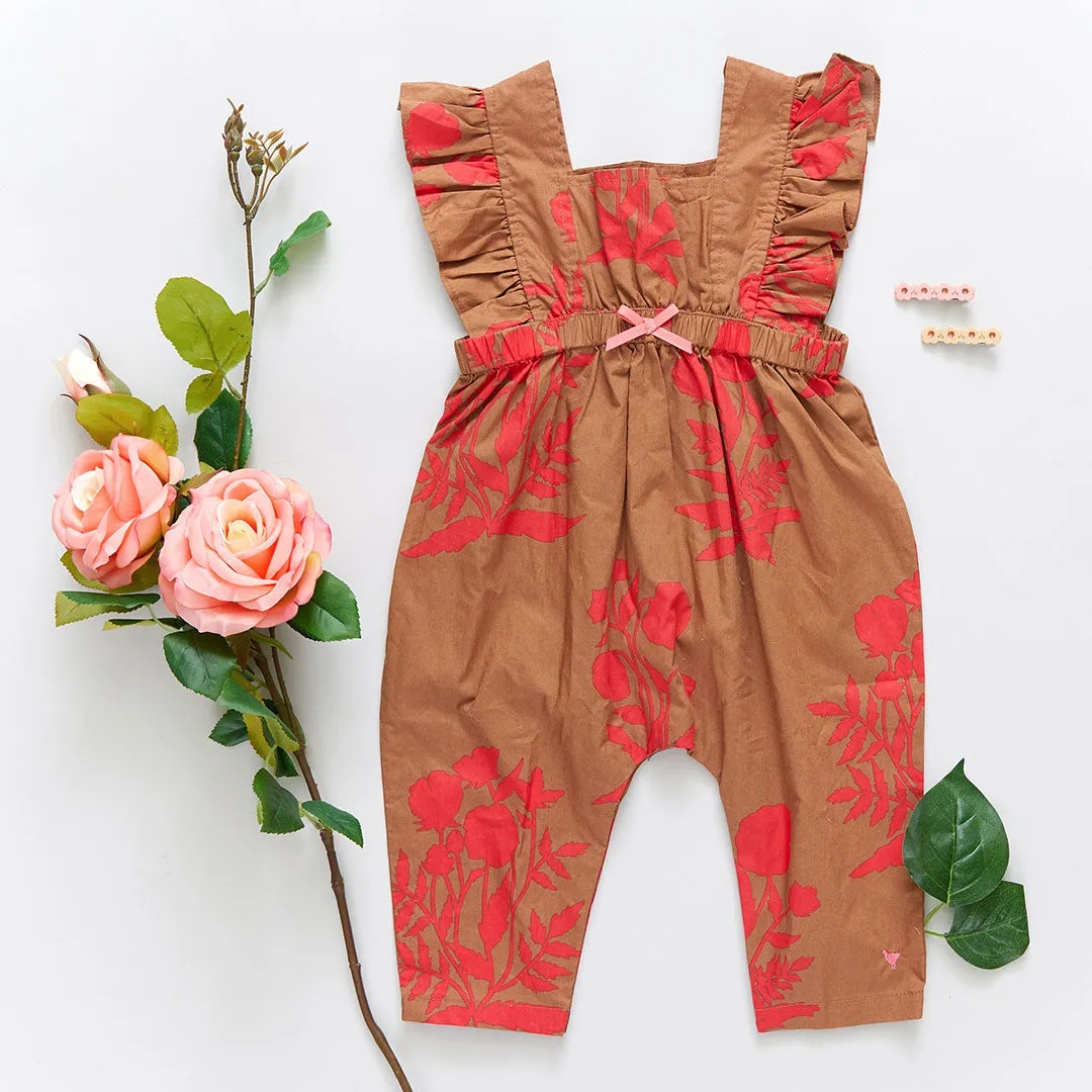 Baby Girls June Jumper - Latte Botanical