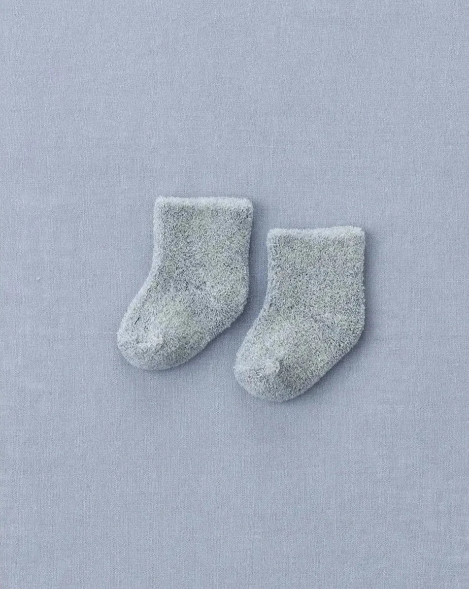 Baby Pile Knit Socks - Blue