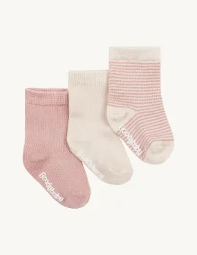 Baby Socks - 3 Pack 2.0 - Chalk/Rose