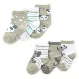 BABY UNISEX 3 PACK COTTON RICH DESIGN ANKLE SOCKS (0-0, 0-2.5, 3-5.5) 44B971