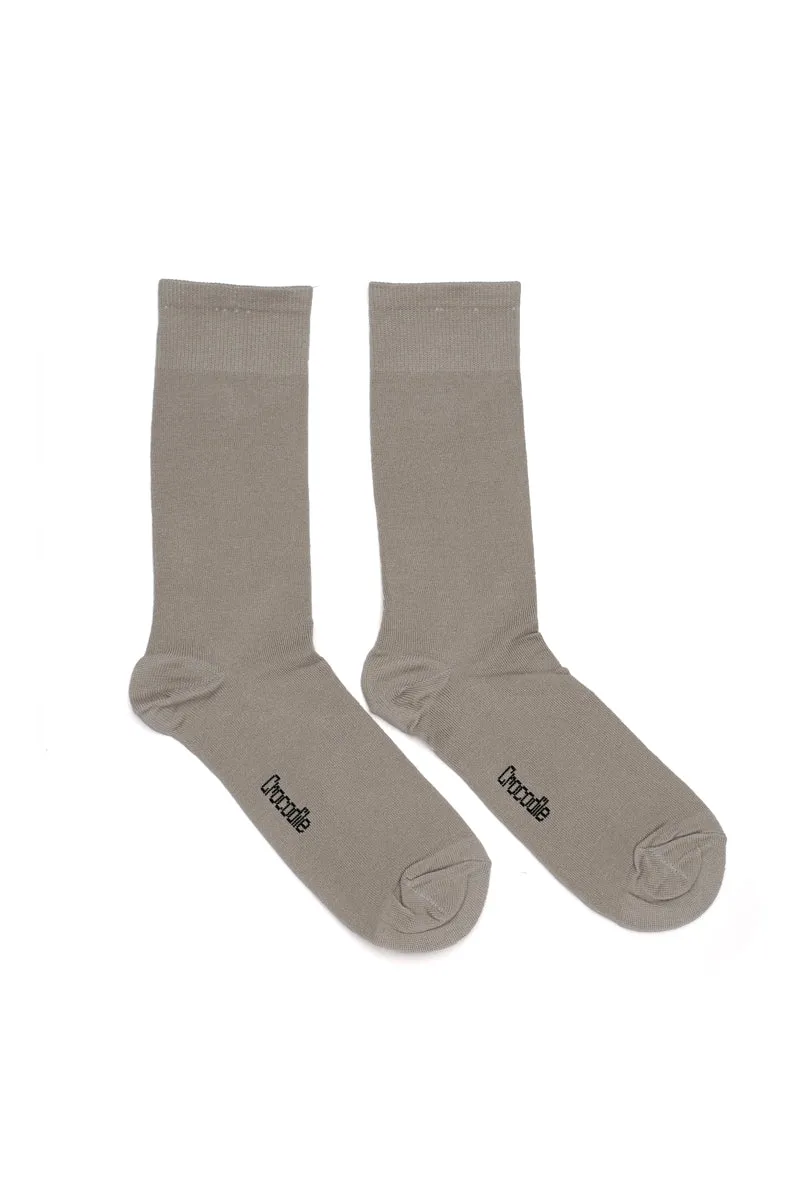 Bamboo Cotton Mid-Calf Socks-Gray