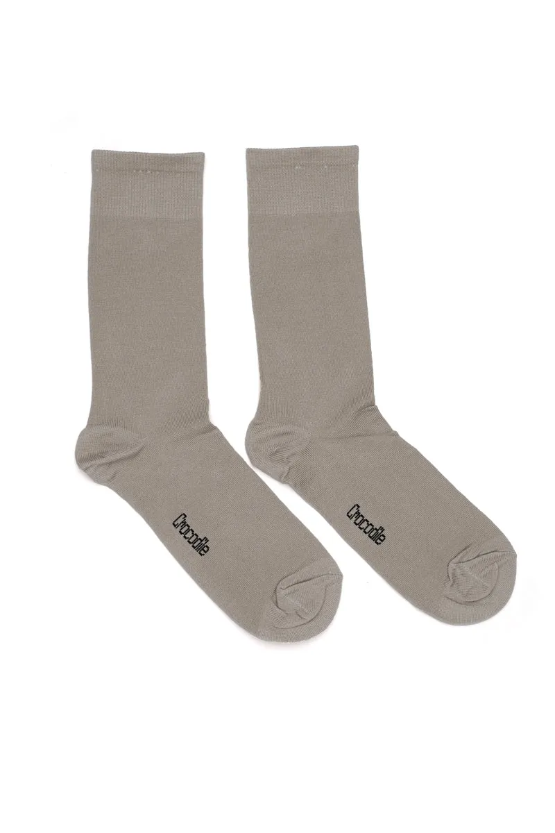 Bamboo Cotton Mid-Calf Socks-Gray