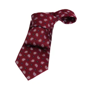 Bar Harbor Paisley Silk Tie, Red / Navy / Silver