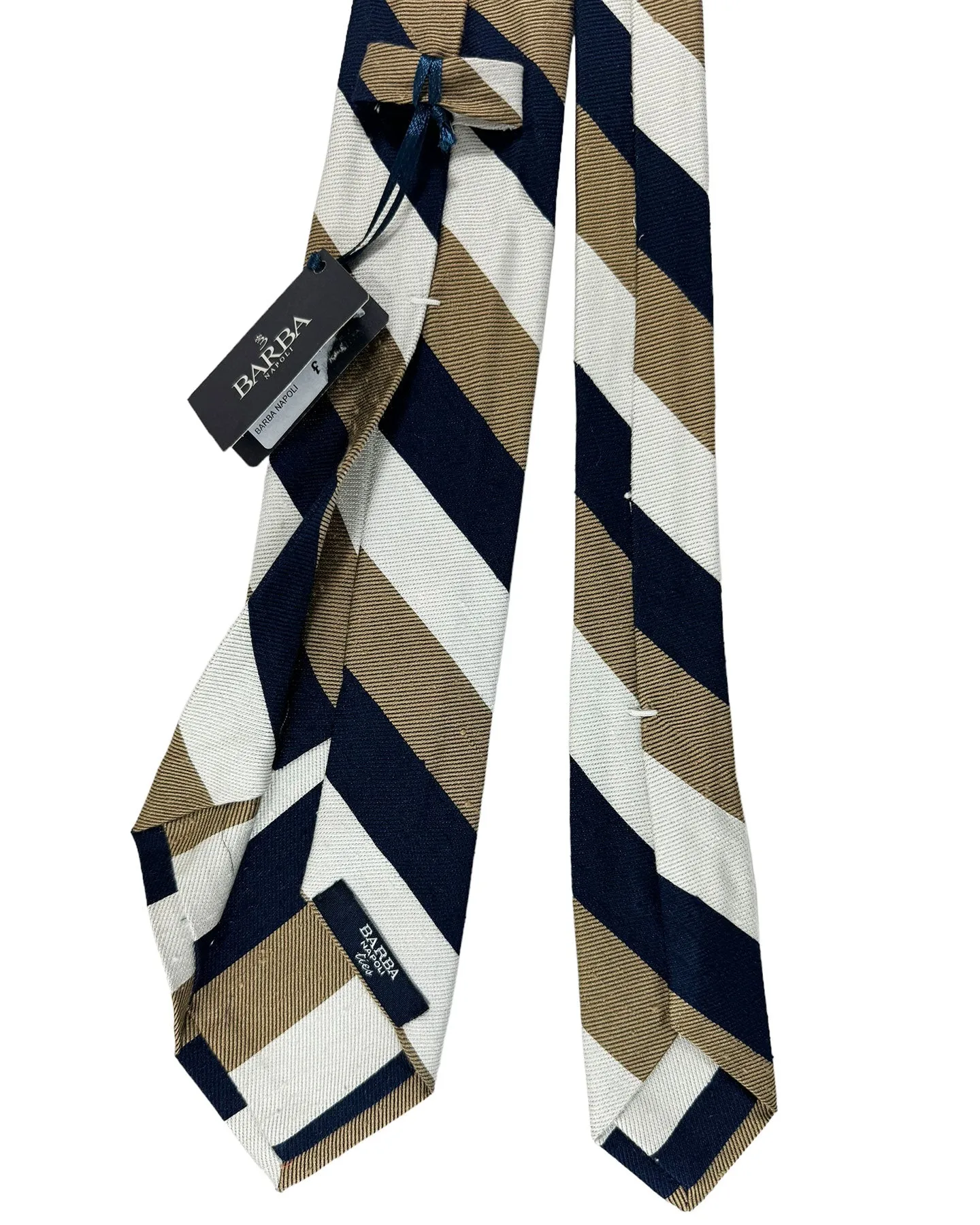 Barba Sevenfold Necktie Dark Blue Taupe Stripes SALE