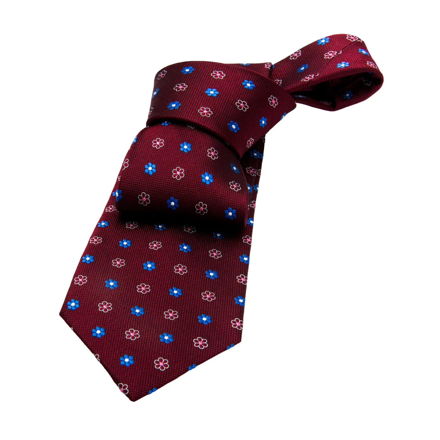 Burgundy and Blue Berkshire Abstract Silk Tie