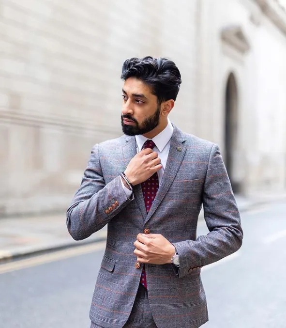 Burgundy and Blue Berkshire Abstract Silk Tie