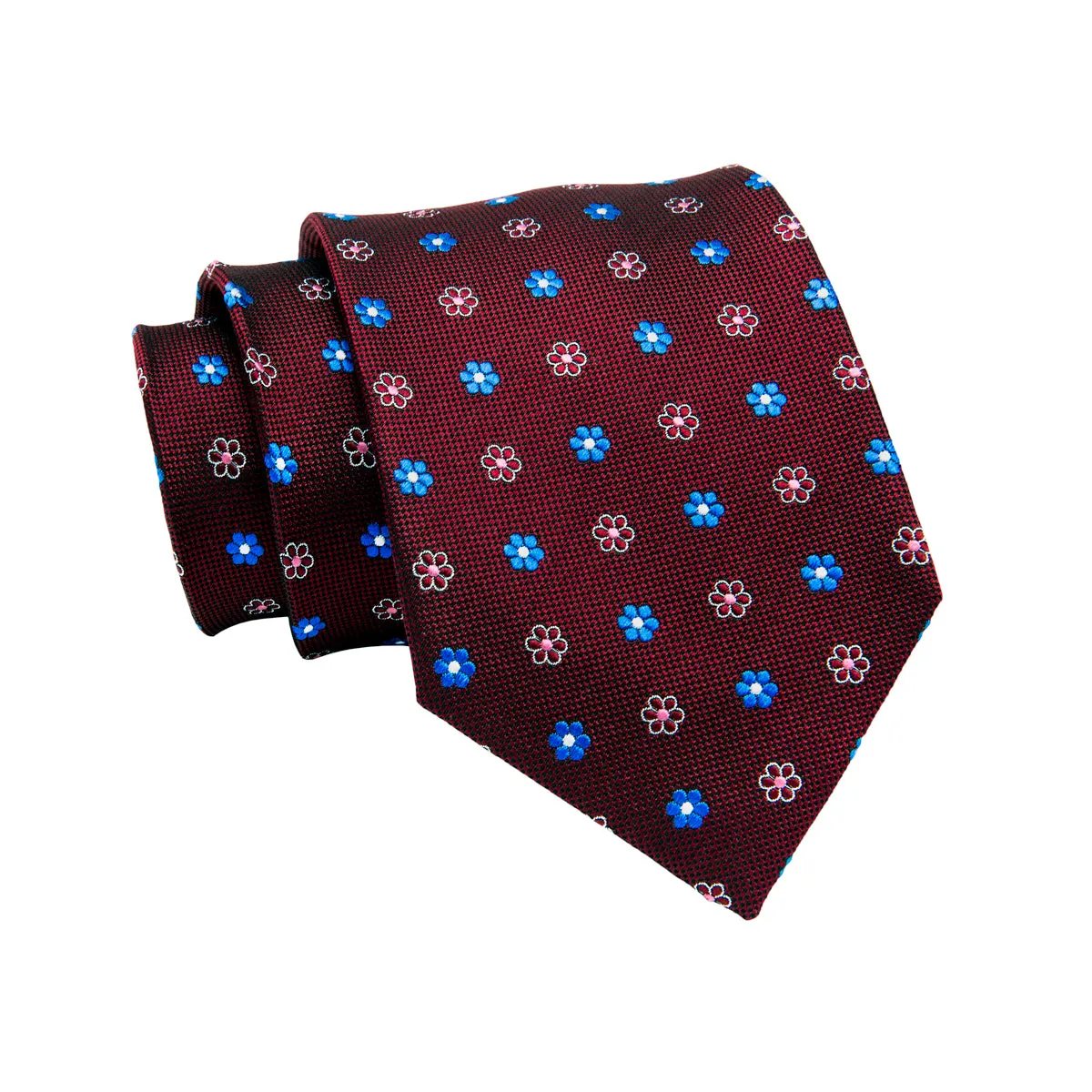 Burgundy and Blue Berkshire Abstract Silk Tie