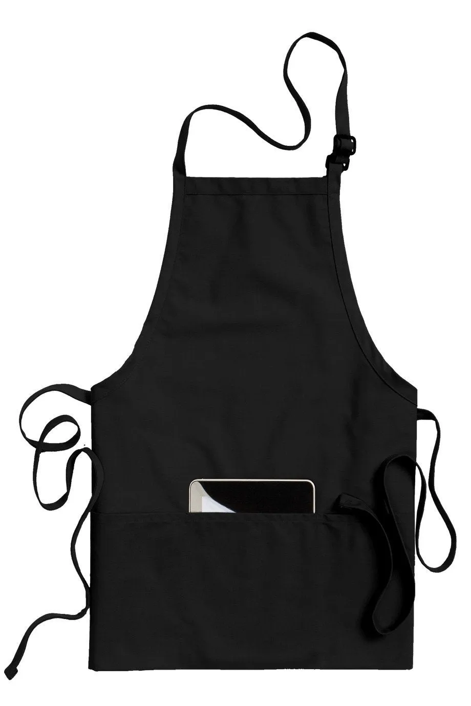 Black Bib Adjustable Apron (3 Pockets)