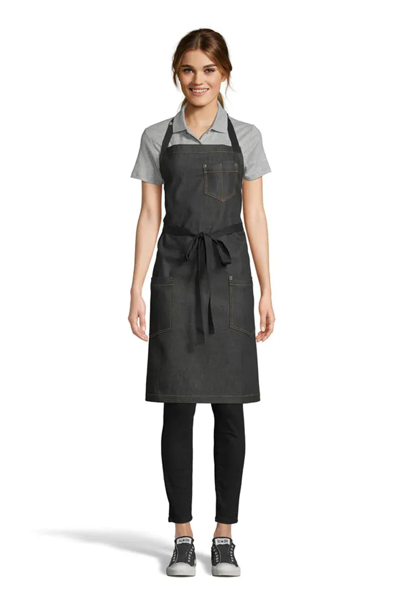 Black Denim Maverick Bib Adjustable Apron