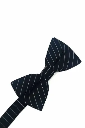 Black Newton Stripe Bow Tie