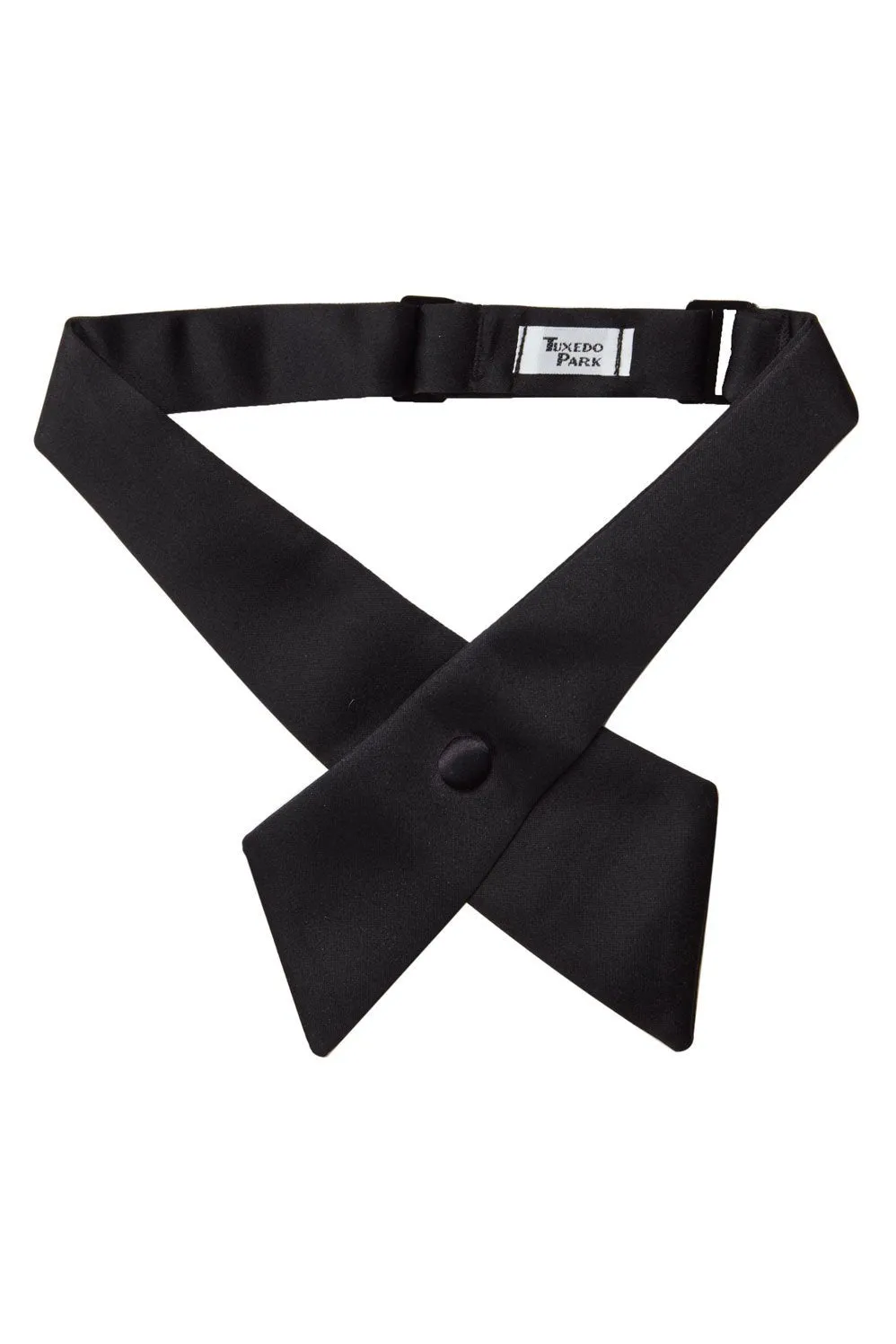 Black Satin Crossover Bow Tie