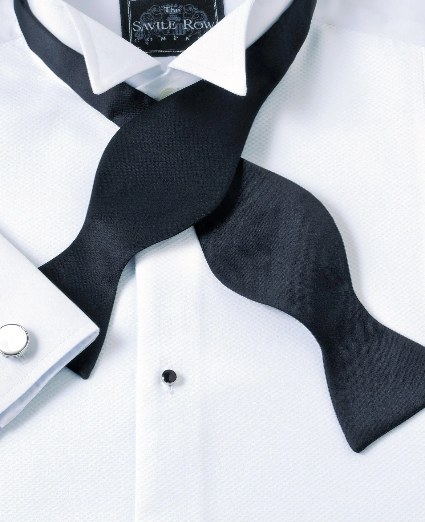 Black Self Bow Silk Tie