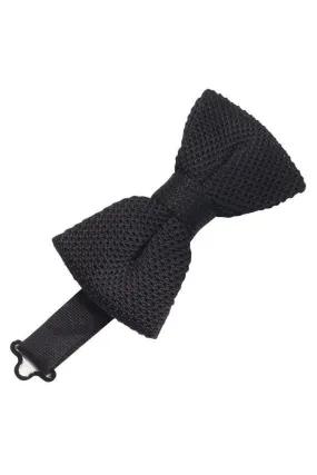 Black Silk Knit Bow Tie