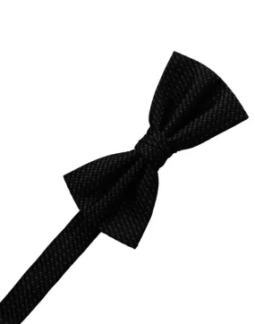 Black Silk Weave Bow Tie