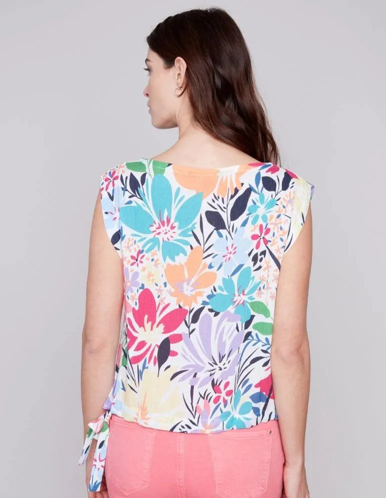 BLOSSOM TOP WITH SIDE TIES