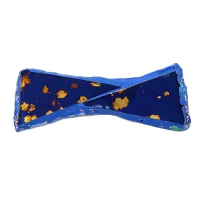 BLUE DOTTY BOW TIE BROOCH