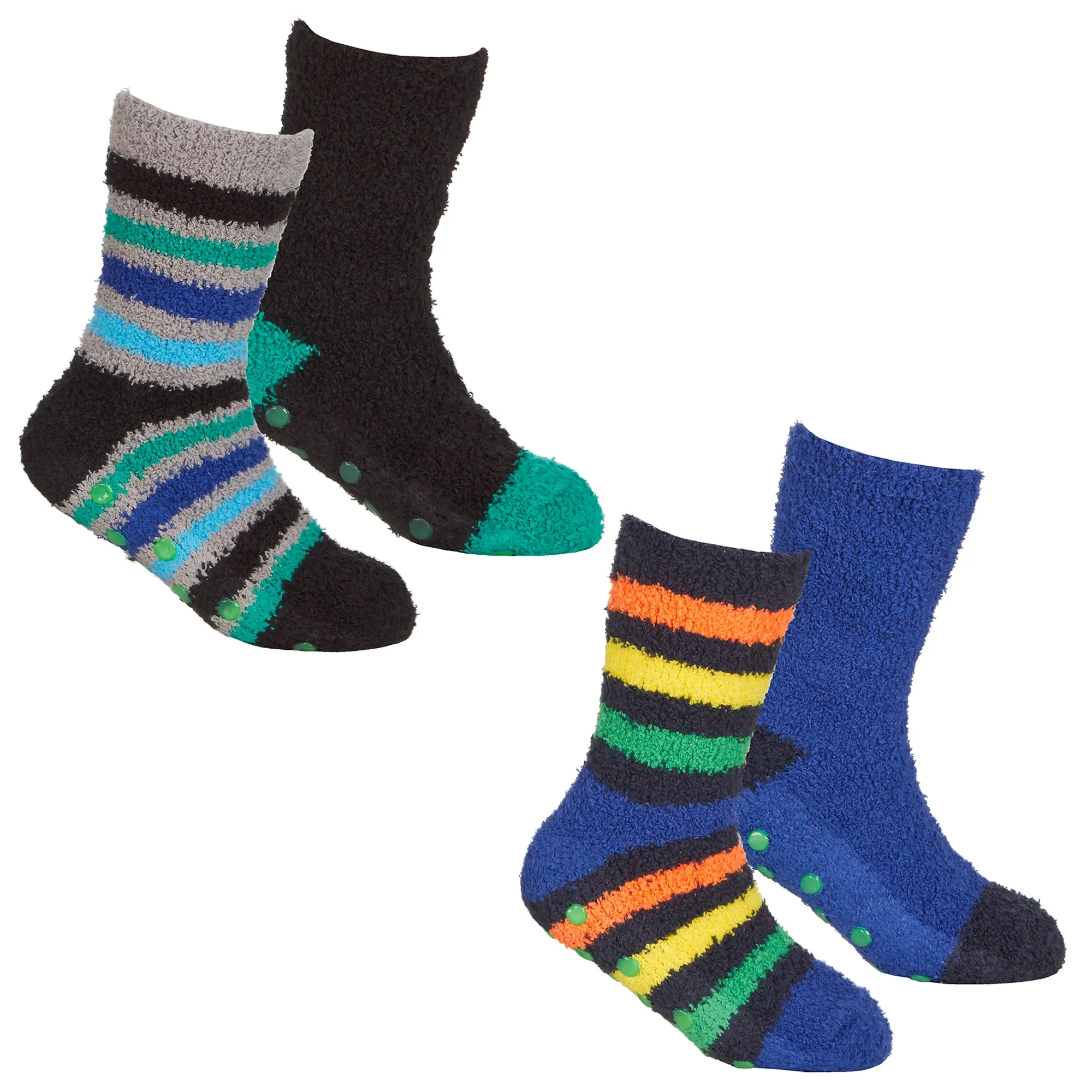 BOYS 2 PACK COSY SOCKS WITH GRIPPERS - 42B729