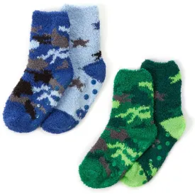 BOYS 2 PACK COSY SOCKS WITH GRIPPERS - 42B780