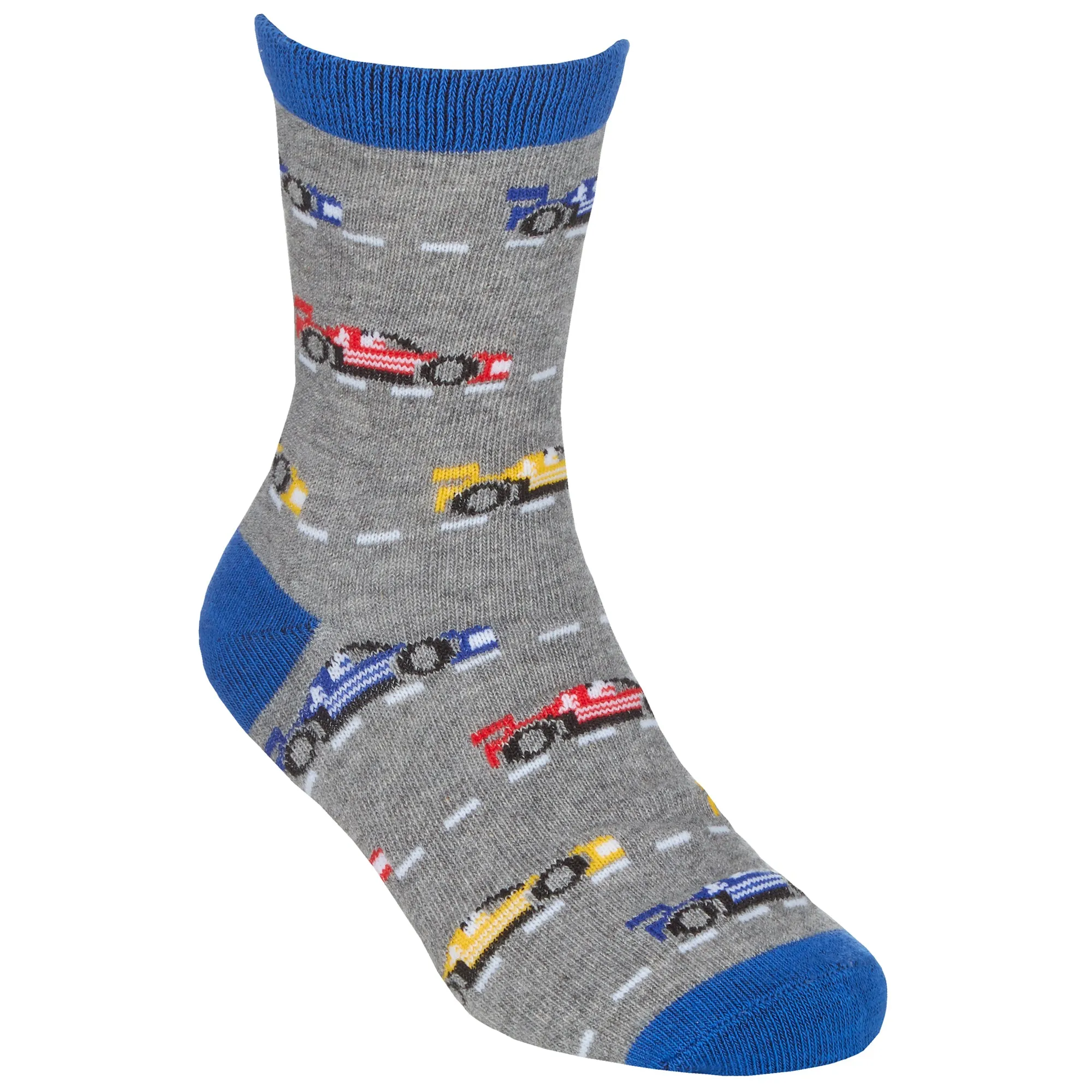 BOYS 3 PACK COTTON RICH DESIGN ANKLE SOCKS - Cars (ASSORTED) (PK12) 42B757