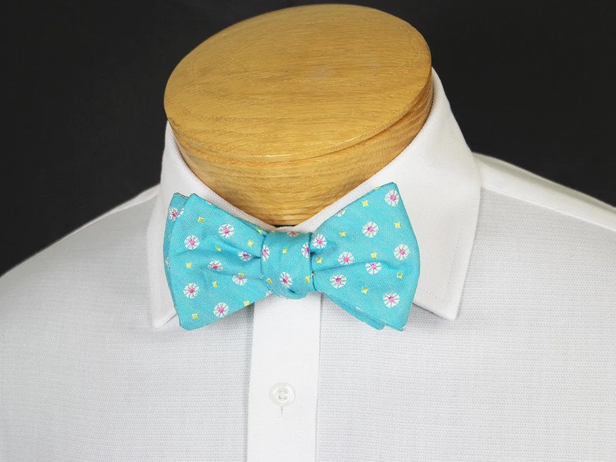 Boy's Bow Tie 19247 Teal/Pink/Yellow Neat