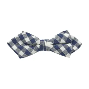 Buckle Plaid Bow Tie-Navy