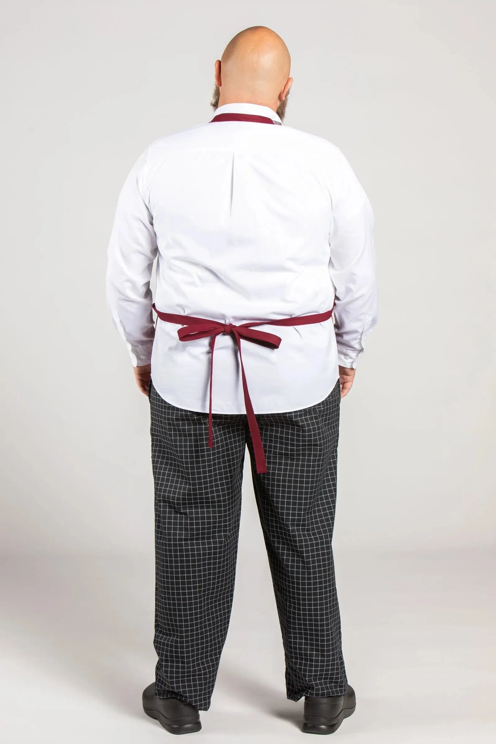 Burgundy Bib Adjustable Apron (2 Patch Pockets)