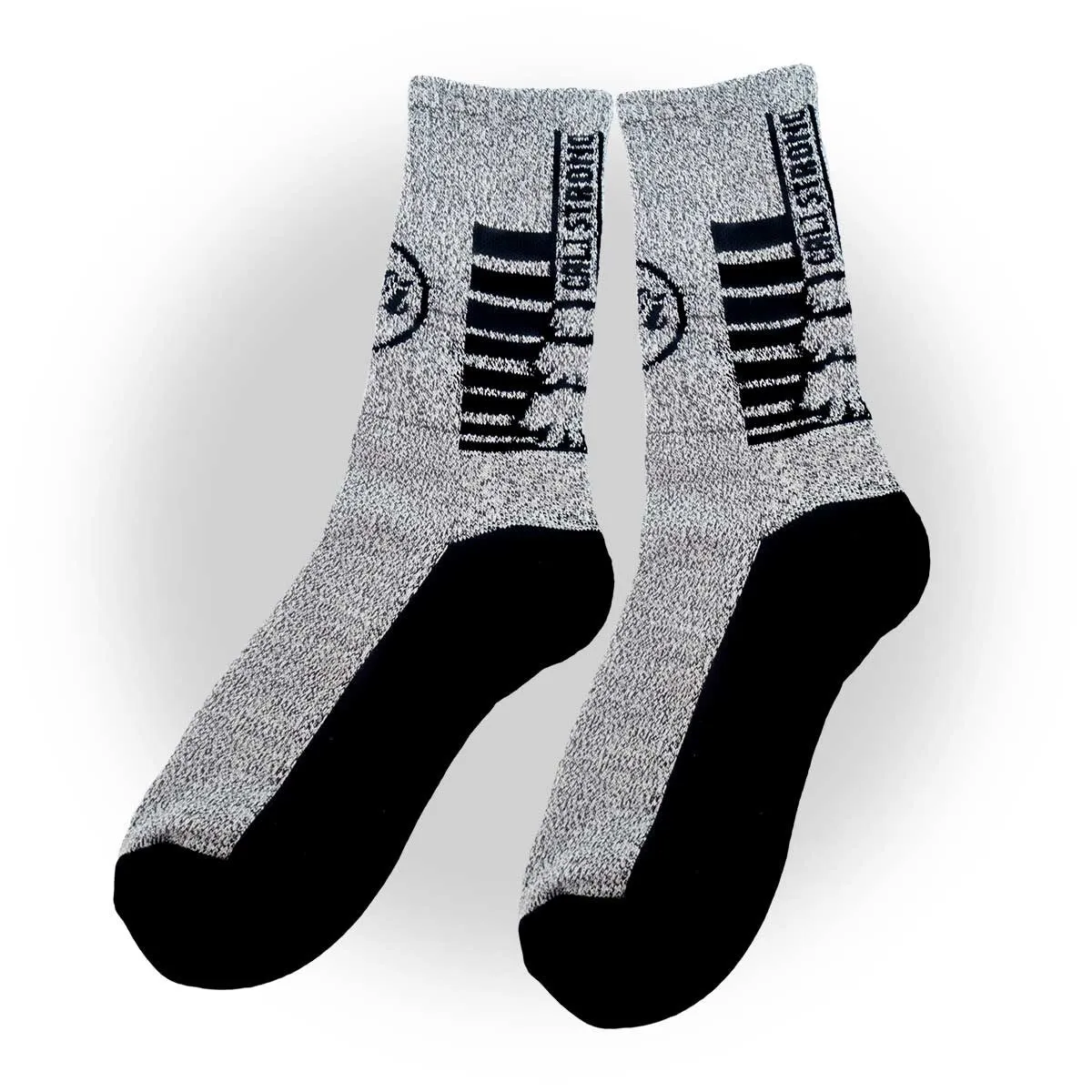 CALI Strong Classic Athletic Crew Socks Grey Heather